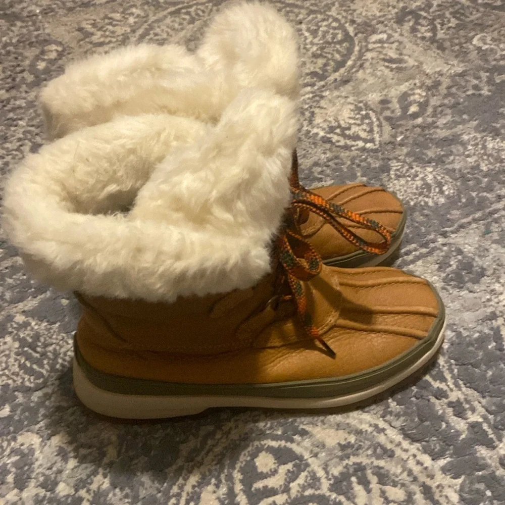 Sperry Maritime Leather Winter Boots Tan Size 7 - Picture 2 of 11